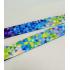 Ремень-стропа цветная с 2 карабинами  сине-фиолетовые треугольники 150 см