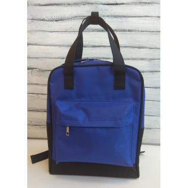 Сумка рюкзак женская Volcan  синий-черный оксфорд 