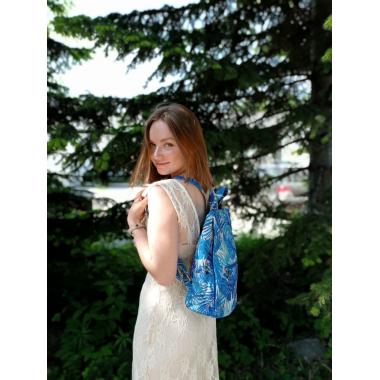Сумка-рюкзак женский Serena голубы пальмы
