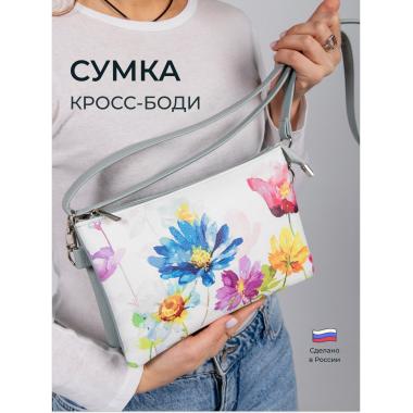 Сумка женская Lilo небесно-голубой  Цветы 