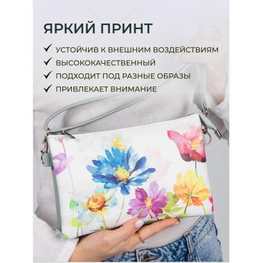 Сумка женская Lilo небесно-голубой  Цветы 