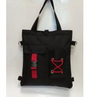 Сумка-рюкзак Smile черный с красным шнурком