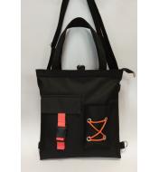 Сумка-рюкзак Smile черный с оранжевым шнурком